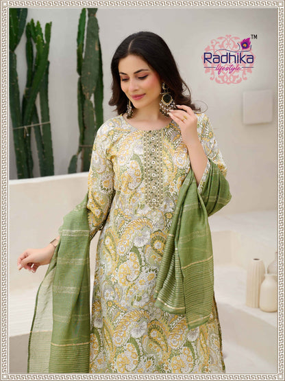 Siri Vol 4 Radhika Lifestyle Rayon Capsule Readymade Pant Style Suits Wholesaler