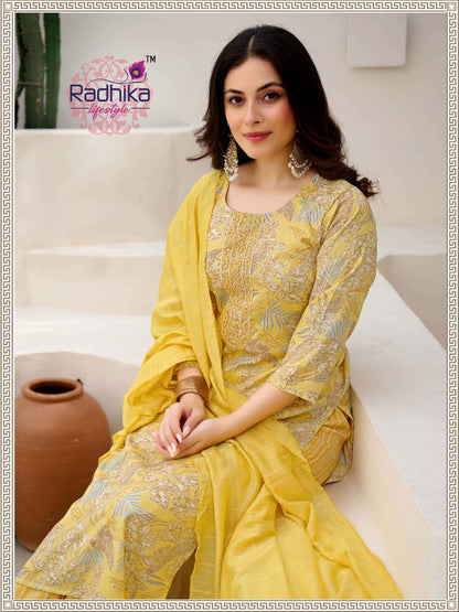 Siri Vol 4 Radhika Lifestyle Rayon Capsule Readymade Pant Style Suits Wholesaler