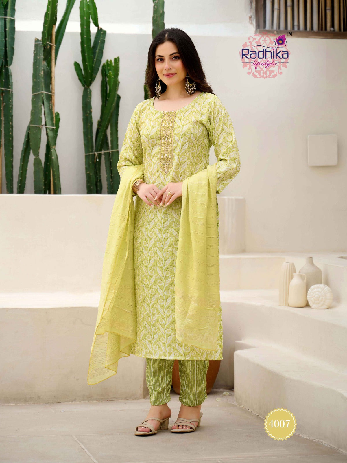 Siri Vol 4 Radhika Lifestyle Rayon Capsule Readymade Pant Style Suits Wholesaler