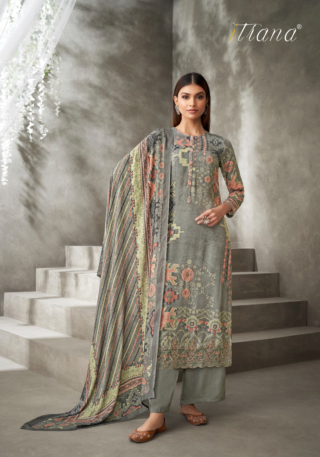 Sirin Itrana Staple Twill Pashmina Suits Manufacturer India