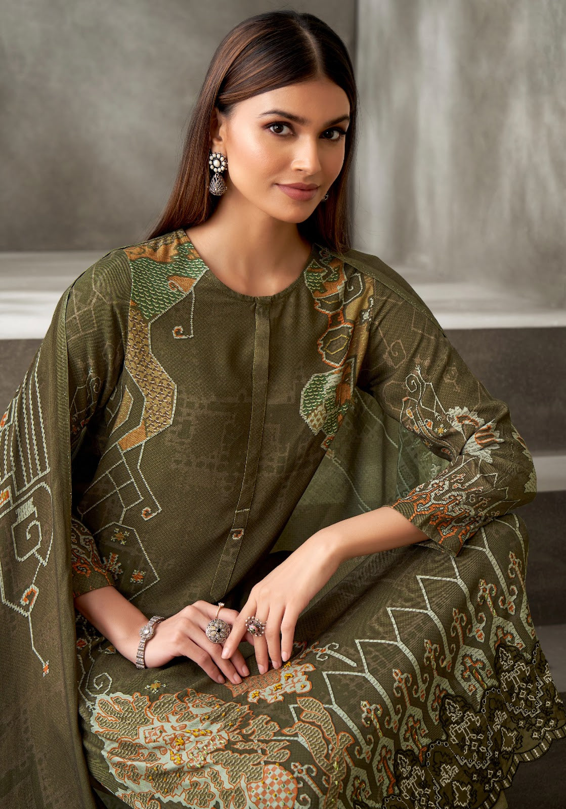 Sirin Itrana Staple Twill Pashmina Suits Manufacturer India