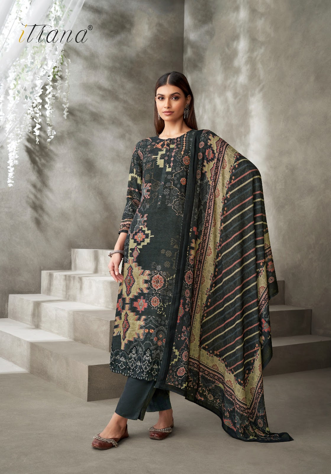 Sirin Itrana Staple Twill Pashmina Suits Manufacturer India