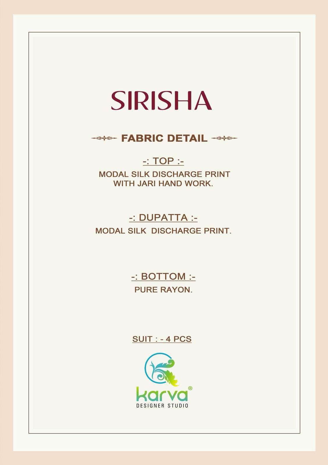 Sirisha Karva Designer Studio Modal Silk Pant Style Suits Exporter Ahmedabad