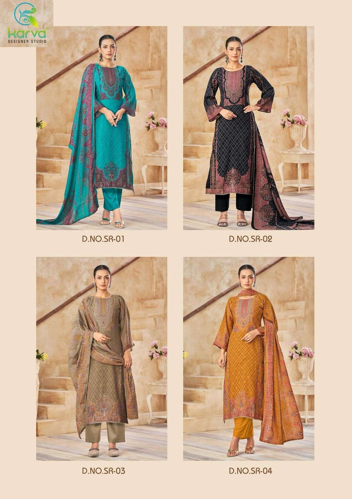 Sirisha Karva Designer Studio Modal Silk Pant Style Suits Exporter Ahmedabad