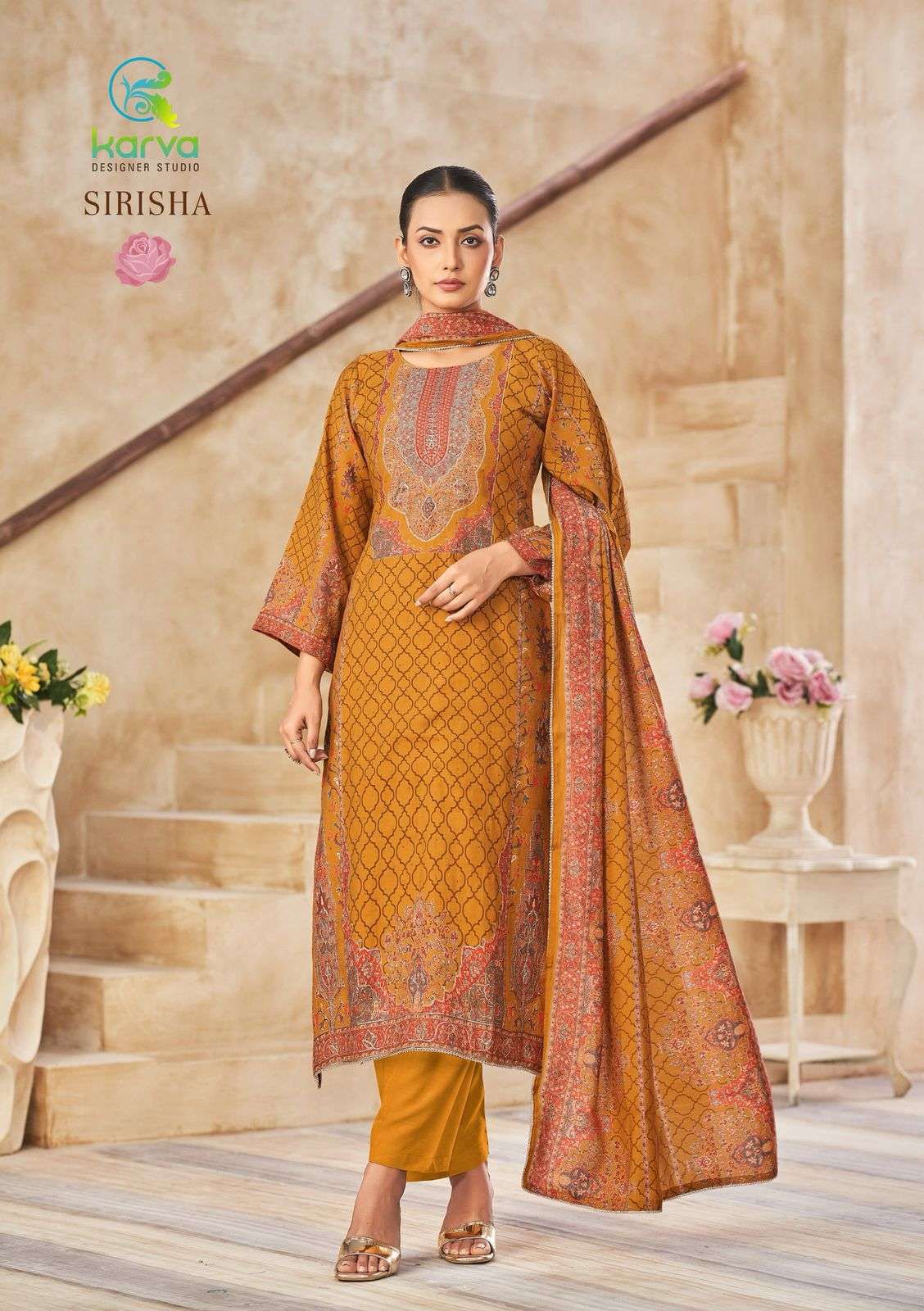 Sirisha Karva Designer Studio Modal Silk Pant Style Suits Exporter Ahmedabad