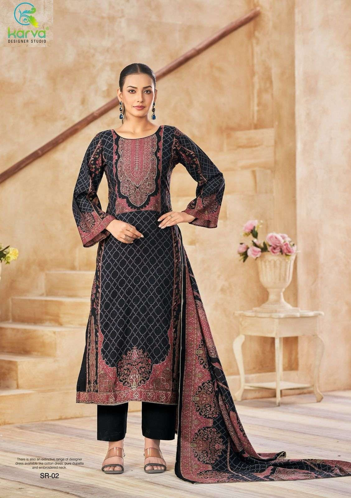 Sirisha Karva Designer Studio Modal Silk Pant Style Suits Exporter Ahmedabad