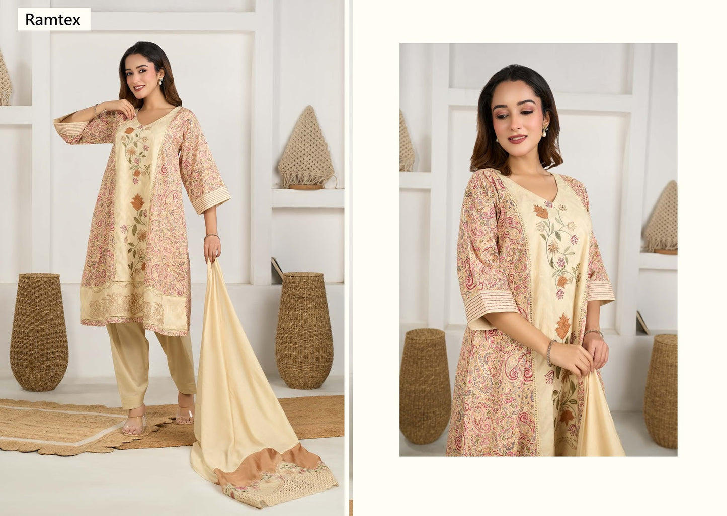Sirjana Ramtex Cotton Pant Style Suits Exporter