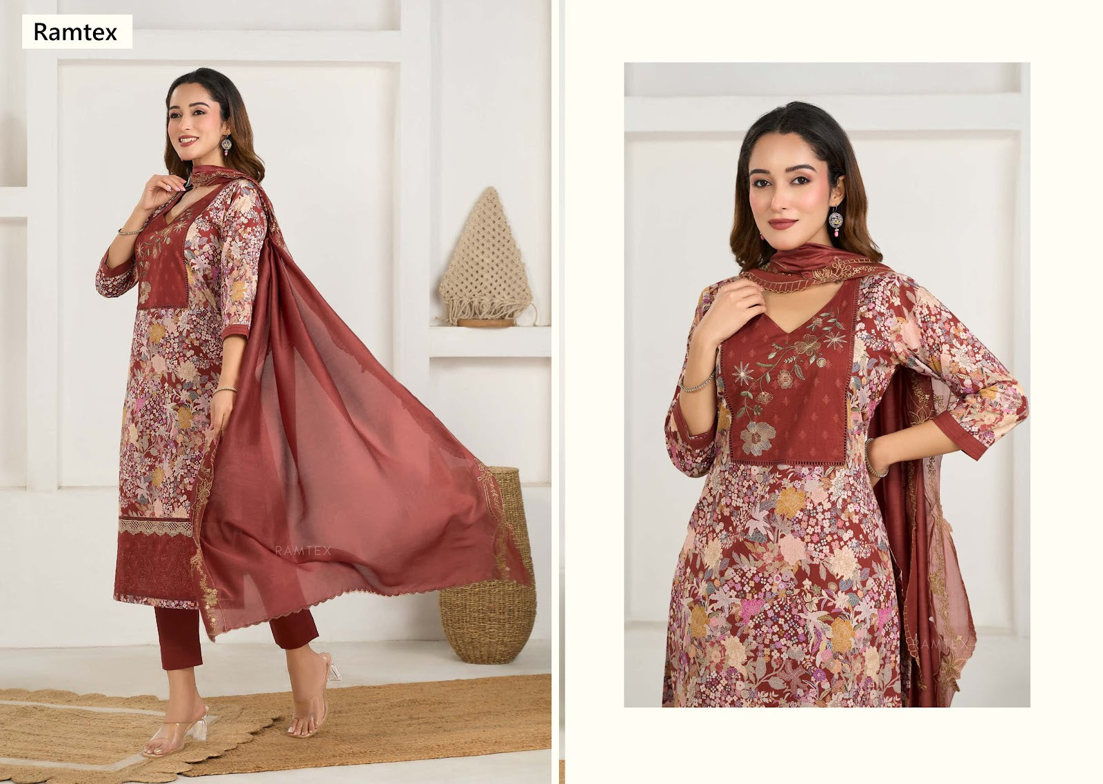 Sirjana Ramtex Cotton Pant Style Suits Exporter