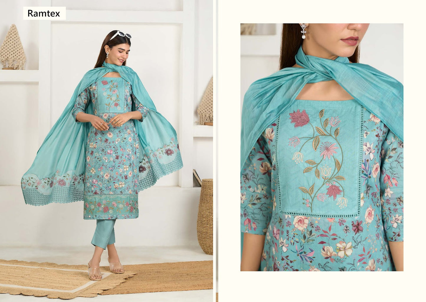 Sirjana Ramtex Cotton Pant Style Suits Exporter