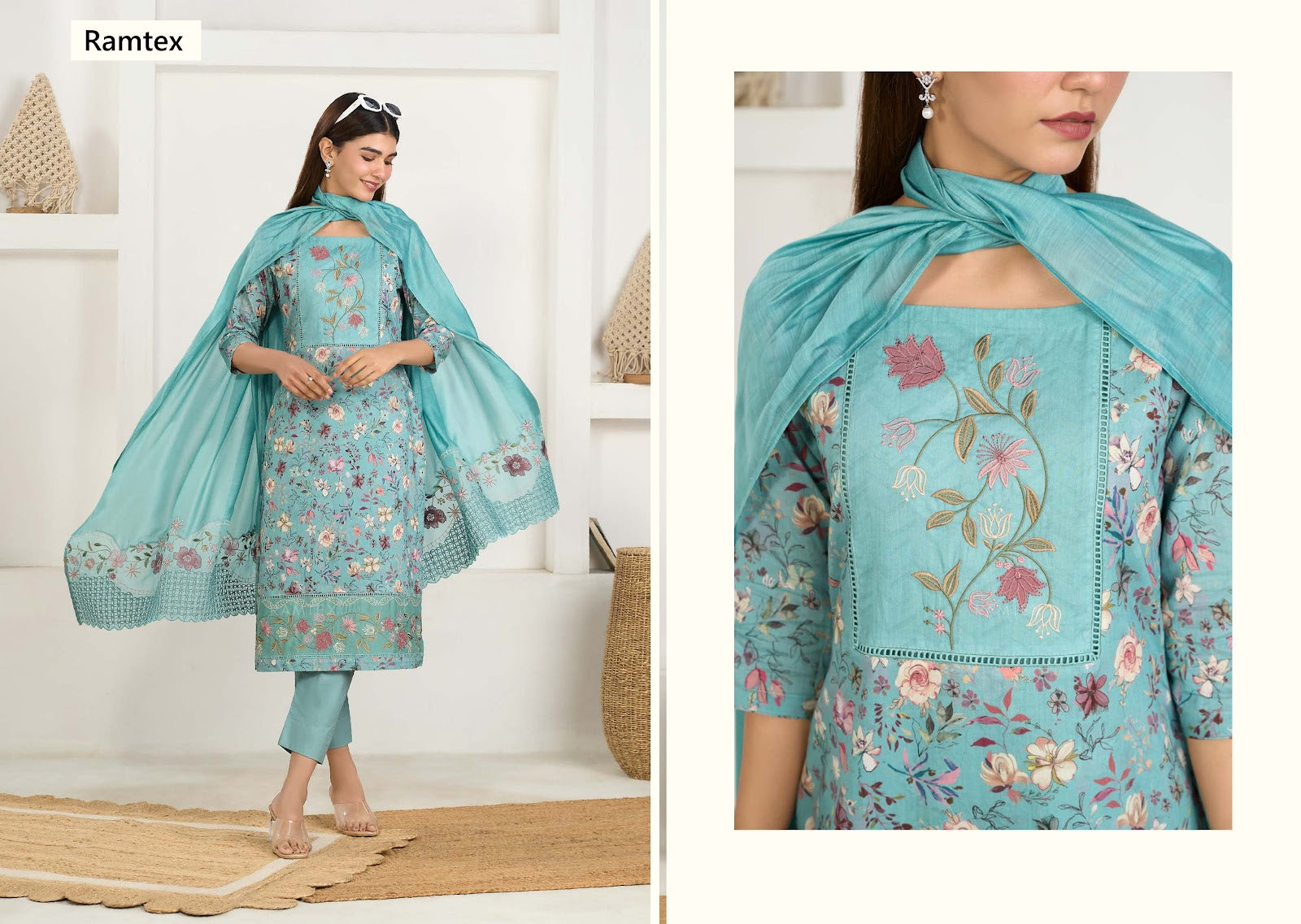 Sirjana Ramtex Cotton Pant Style Suits Exporter