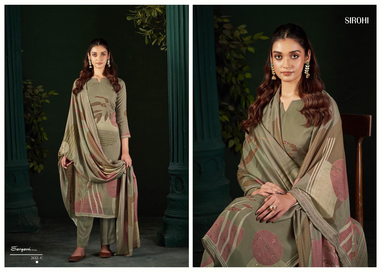 Sirohi Sargam Prints Pure Bemberg Muslin Pant Style Suits Supplier