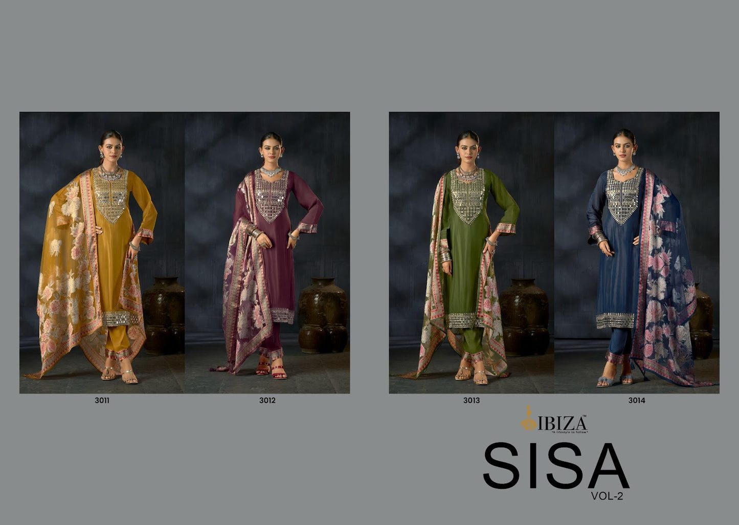 Sisa Vol 2 Ibiza Organza Pant Style Suits Exporter India