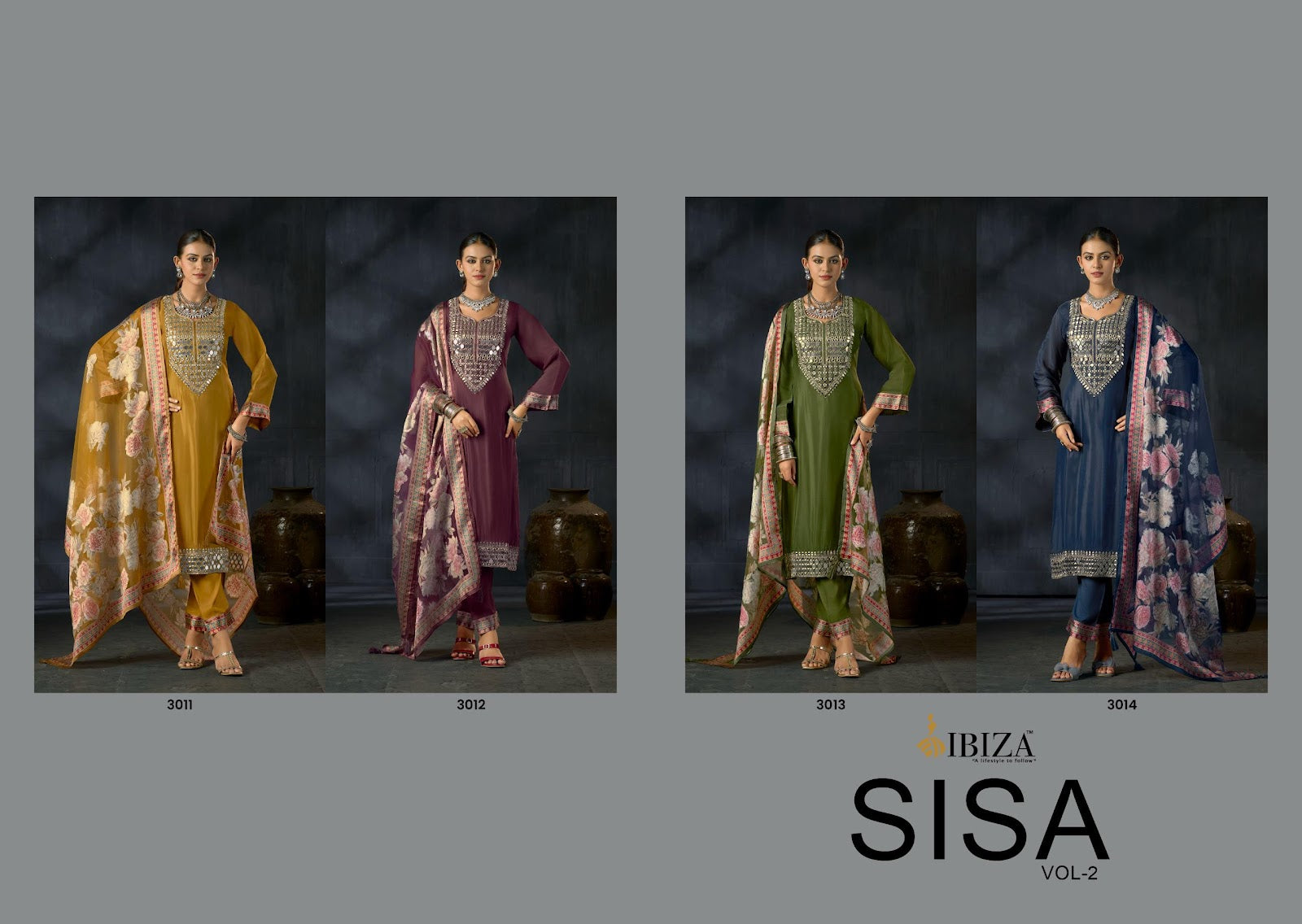Sisa Vol 2 Ibiza Organza Pant Style Suits Exporter India