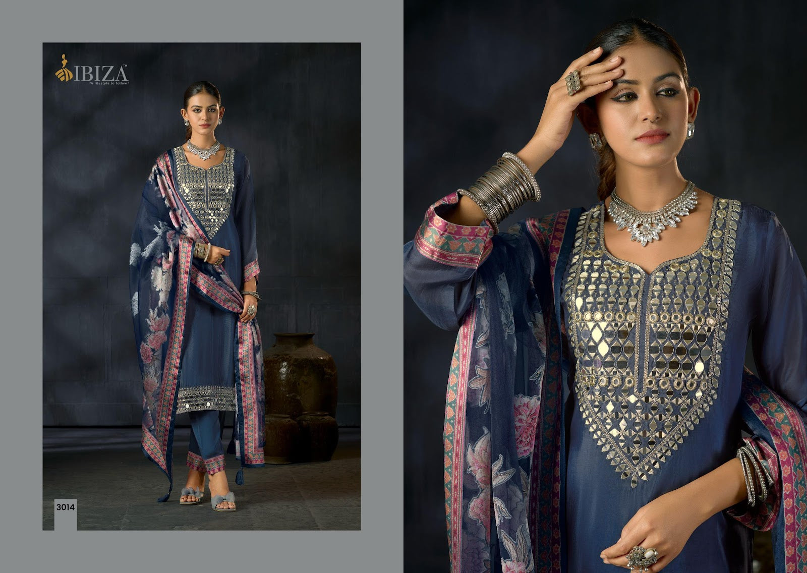 Sisa Vol 2 Ibiza Organza Pant Style Suits Exporter India