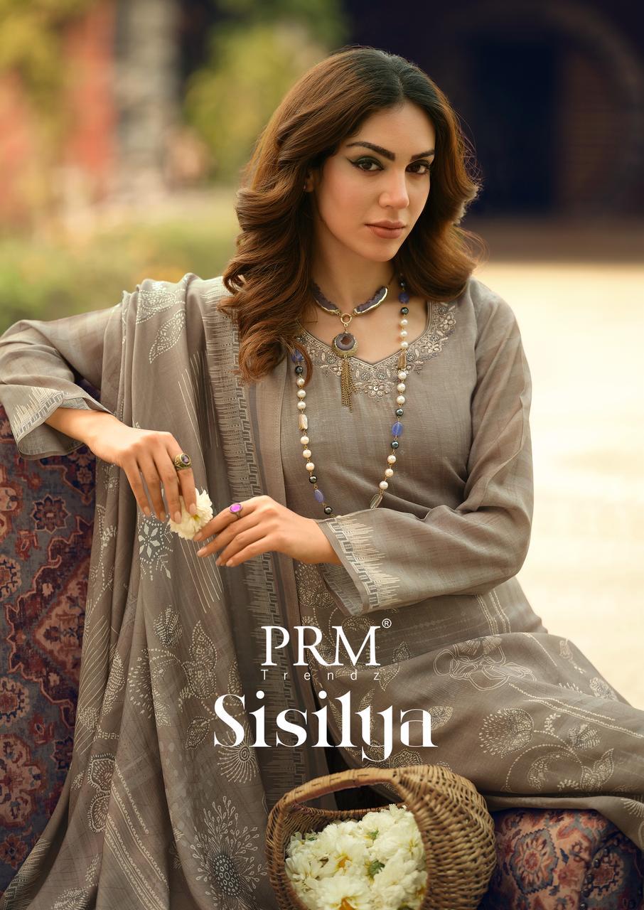 Sisilya Prm Trendz Lilen Pant Style Suits Wholesaler Ahmedabad