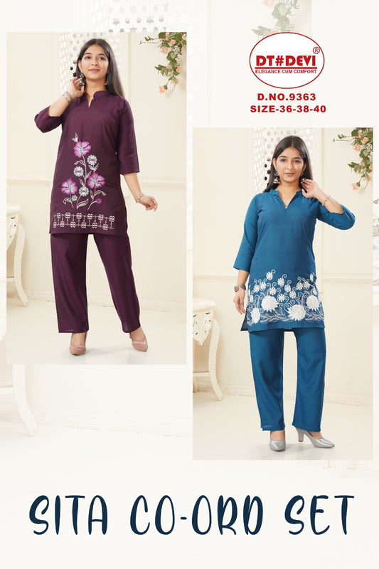 Sita Dn 9363 Dt Devi Vetican Girls Co Ord Set Wholesale Price