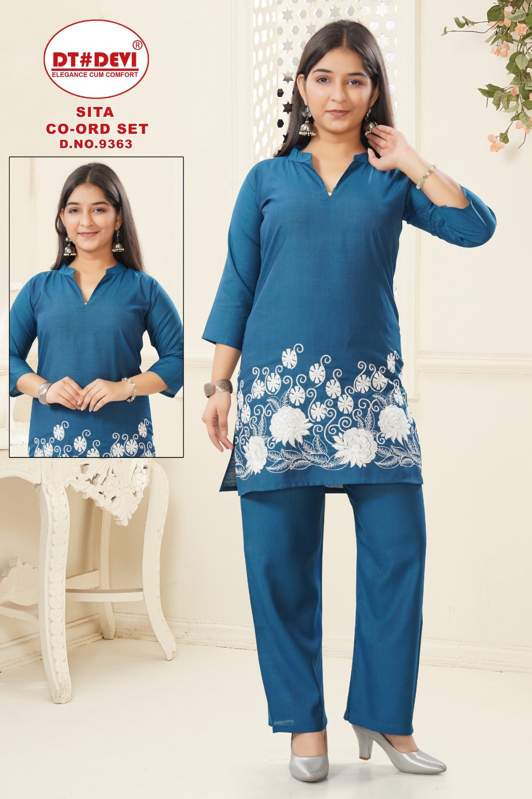 Sita Dn 9363 Dt Devi Vetican Girls Co Ord Set Wholesale Price