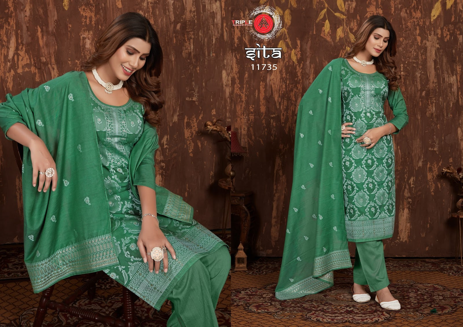 Sita Triple Aaa Pure Muslin Pant Style Suits Exporter