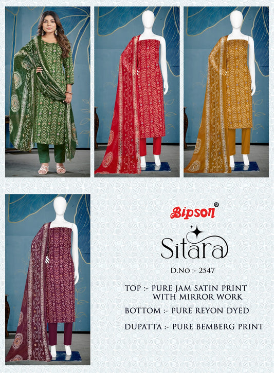 Sitara 2547 Bipson Prints Jaam Satin Pant Style Suits