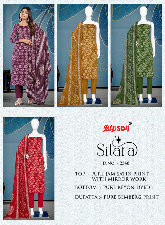 Sitara 2548 Bipson Prints Jaam Satin Pant Style Suits