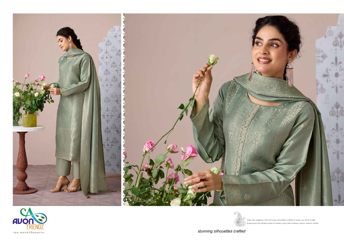 Sitara Avon Trendz Silk Jacquard Pant Style Suits Manufacturer India