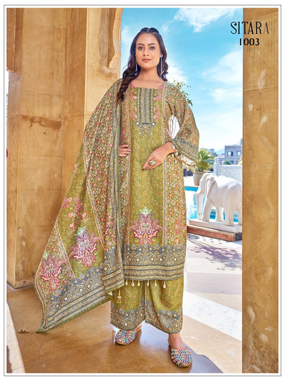 Sitara Banwery Jam Satin Pakistani Readymade Suits Wholesale Price