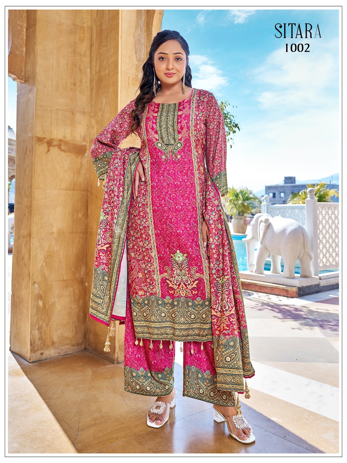 Sitara Banwery Jam Satin Pakistani Readymade Suits Wholesale Price