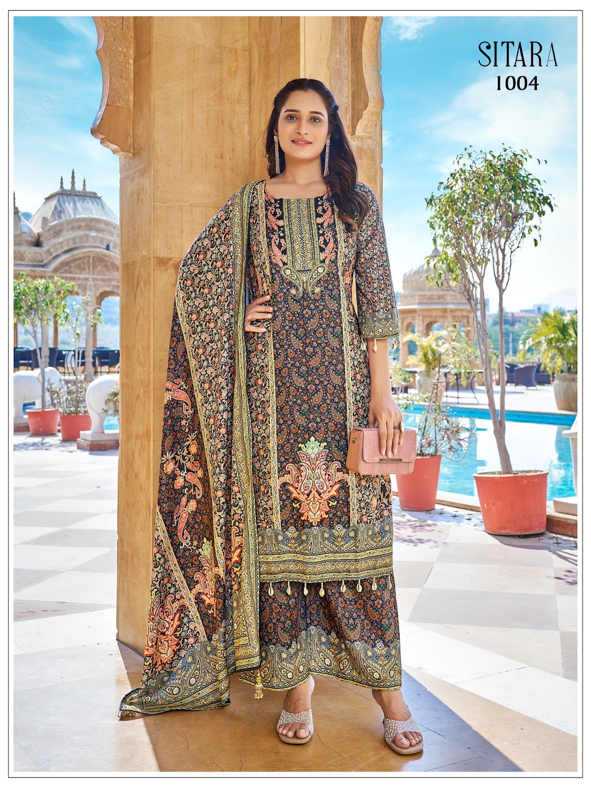 Sitara Banwery Jam Satin Pakistani Readymade Suits Wholesale Price