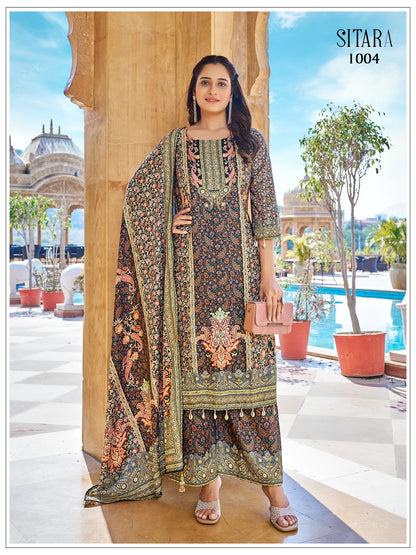 Sitara Banwery Jam Satin Pakistani Readymade Suits Wholesale Price