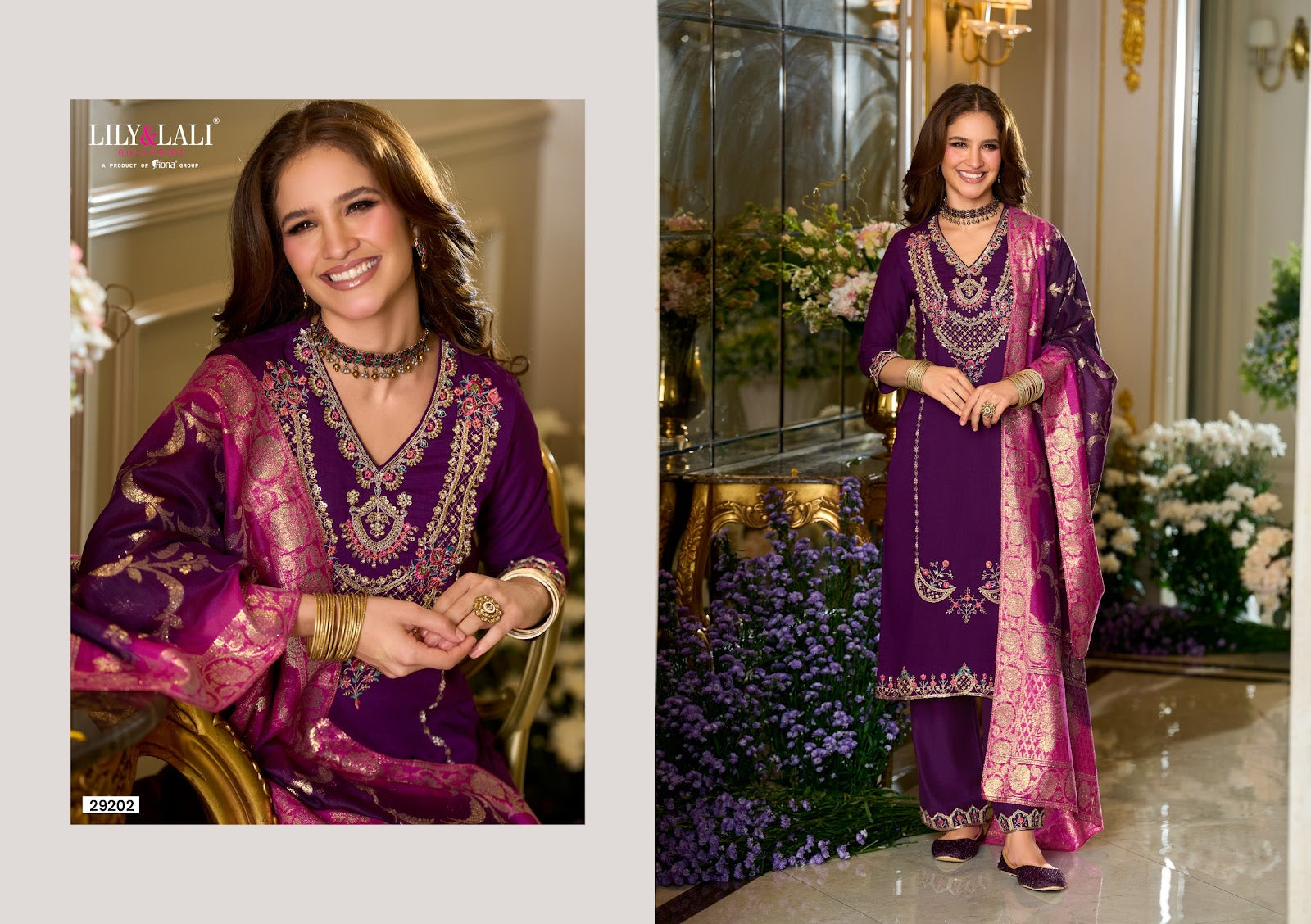 Sitara Lily Lali Viscose Silk Readymade Pant Style Suits Wholesaler Gujarat