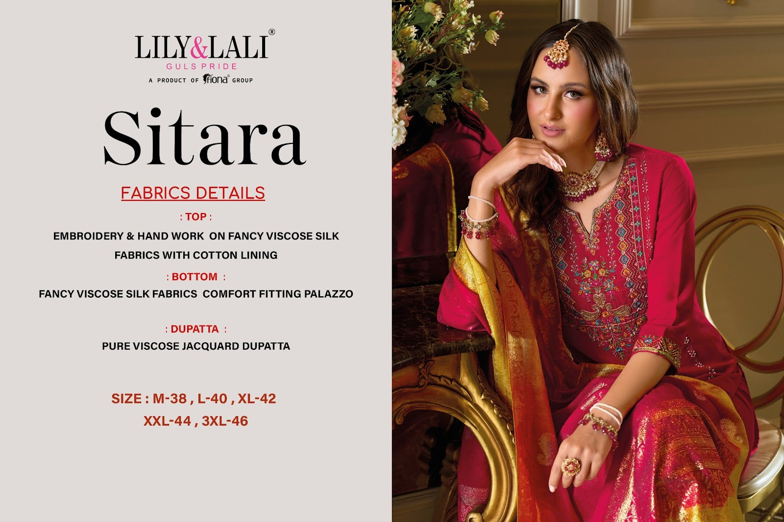Sitara Lily Lali Viscose Silk Readymade Pant Style Suits Wholesaler Gujarat