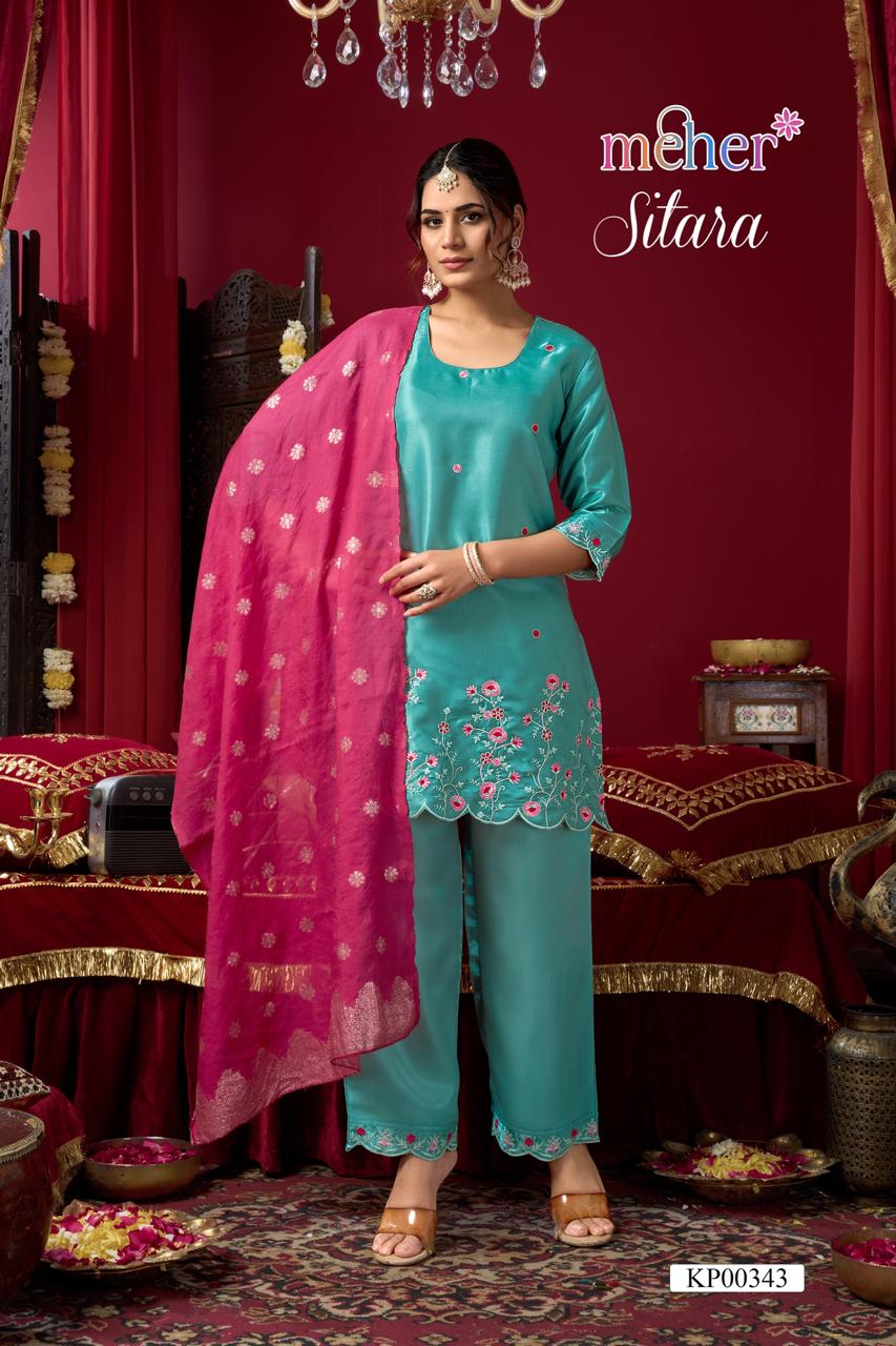 Sitara Meher Roman Readymade Pant Style Suits Supplier Gujarat