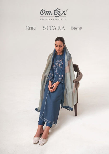Sitara Omtex Mal Chanderi Pant Style Suits Supplier