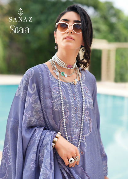 Sitara Sanaz Viscose Muslin Pant Style Suits Wholesale Price