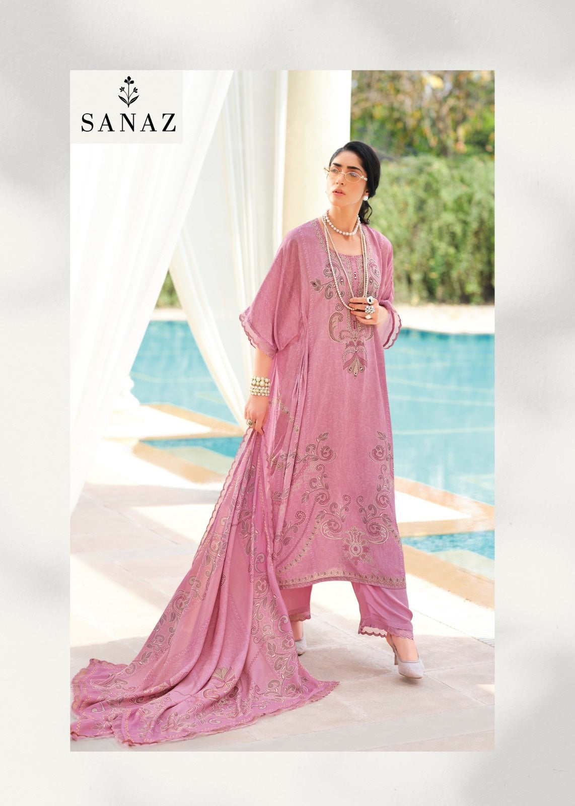 Sitara Sanaz Viscose Muslin Pant Style Suits Wholesale Price
