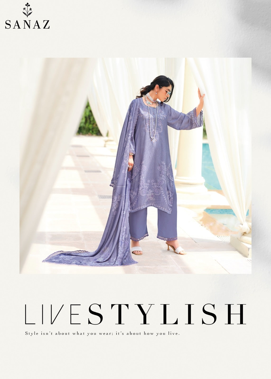 Sitara Sanaz Viscose Muslin Pant Style Suits Wholesale Price
