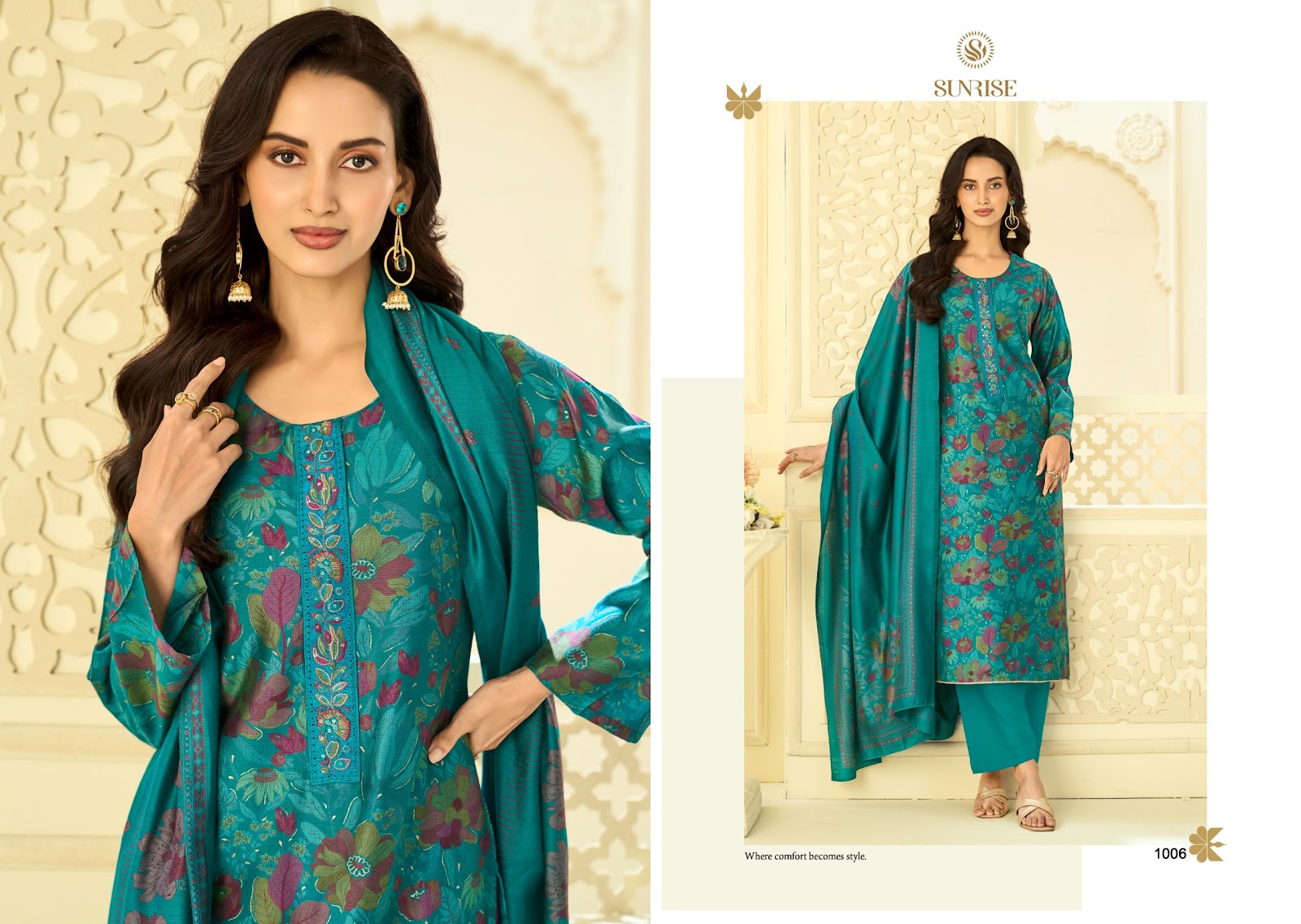 Sitara Sunrise Silk Pant Style Suits Manufacturer Ahmedabad