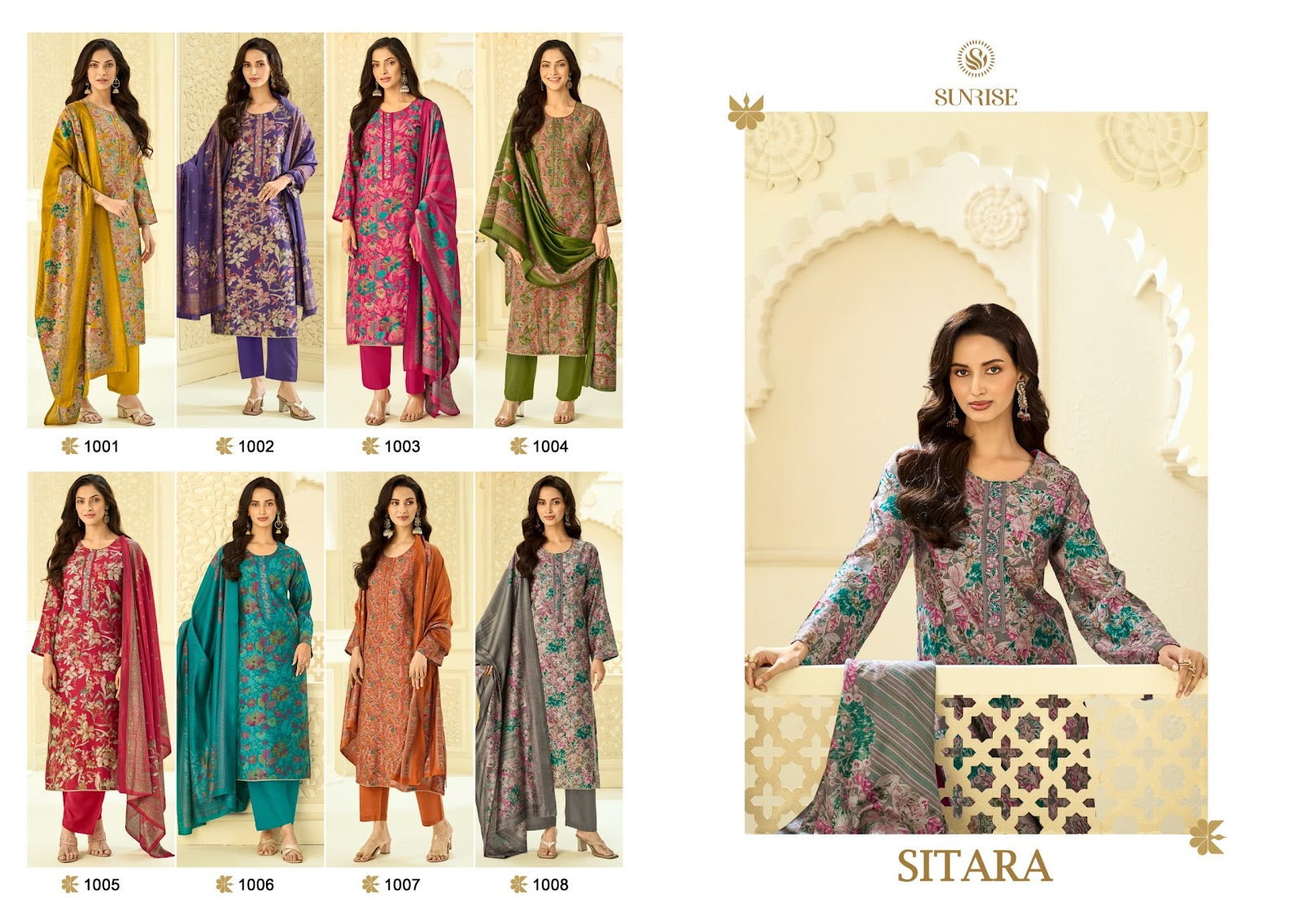 Sitara Sunrise Silk Pant Style Suits Manufacturer Ahmedabad