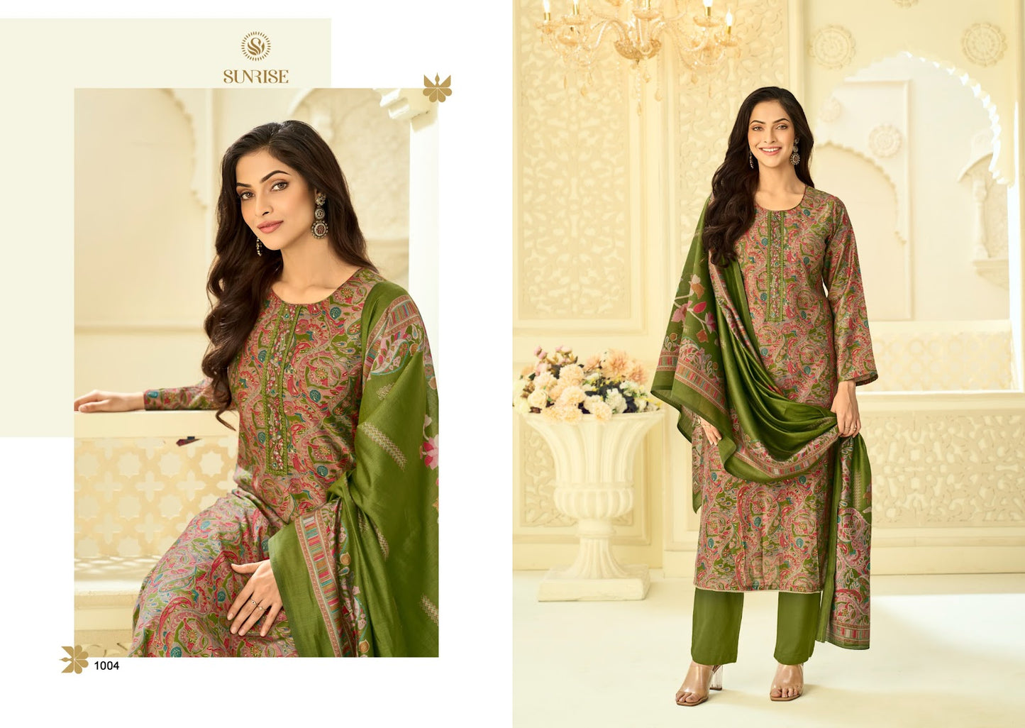 Sitara Sunrise Silk Pant Style Suits Manufacturer Ahmedabad