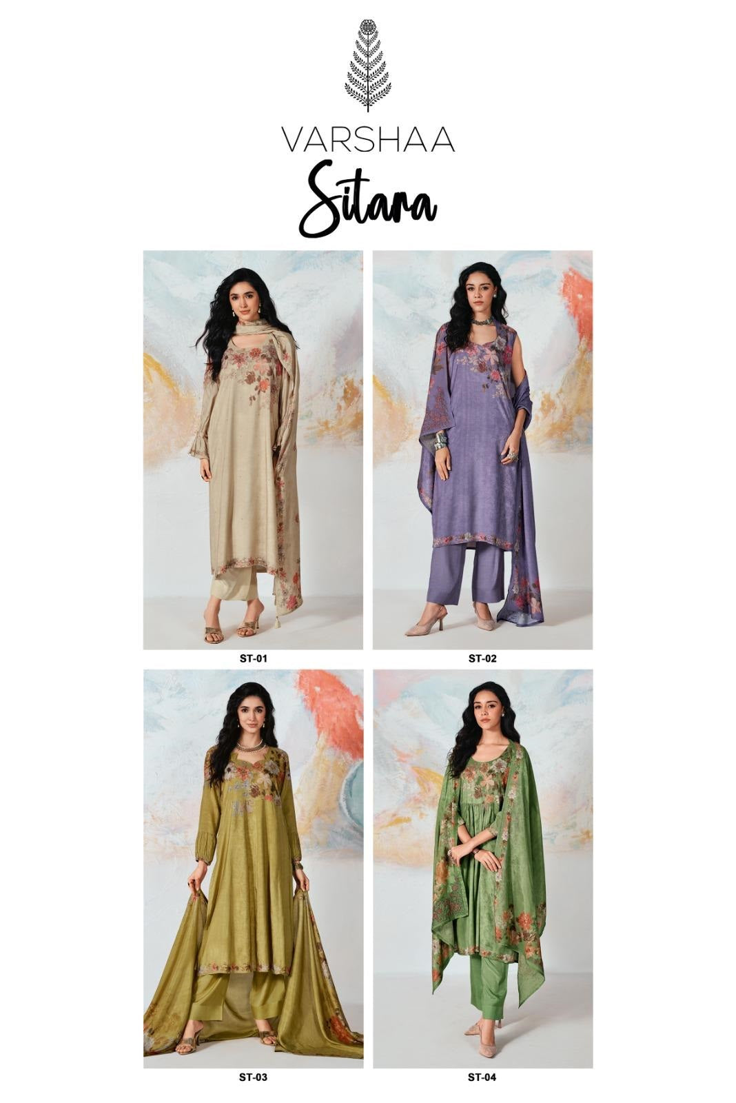 Sitara Varshaa Viscose Muslin Pant Style Suits Supplier India