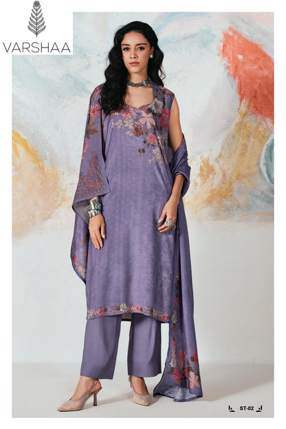 Sitara Varshaa Viscose Muslin Pant Style Suits Supplier India