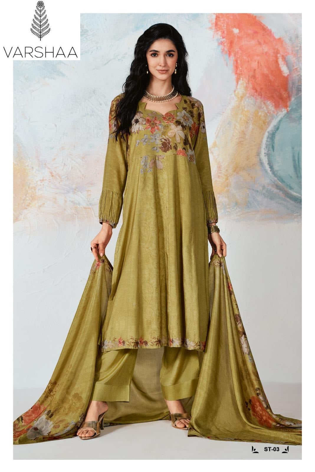 Sitara Varshaa Viscose Muslin Pant Style Suits Supplier India
