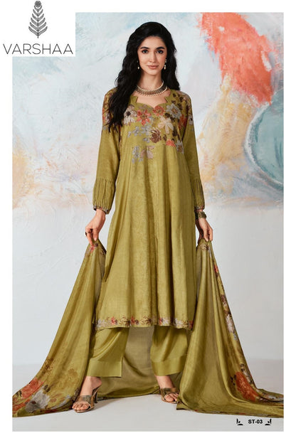 Sitara Varshaa Viscose Muslin Pant Style Suits Supplier India