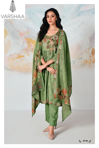 Sitara Varshaa Viscose Muslin Pant Style Suits Supplier India
