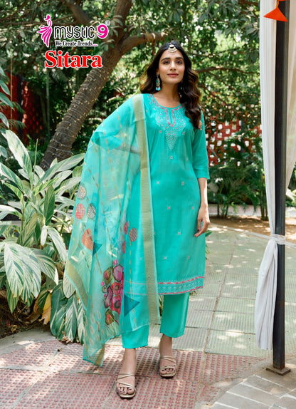 Sitara Vol 1 Mystic 9 Roman Silk Readymade Pant Style Suits Supplier