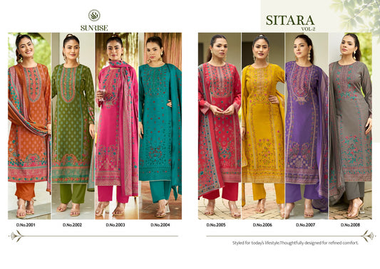 Sitara Vol 2 Sunrise Bostone Silk Pant Style Suits Wholesale Price