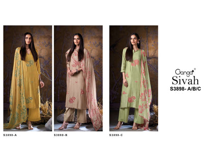 Sivah 3898 Ganga Premium Bemberg Plazzo Style Suits Wholesaler Gujarat