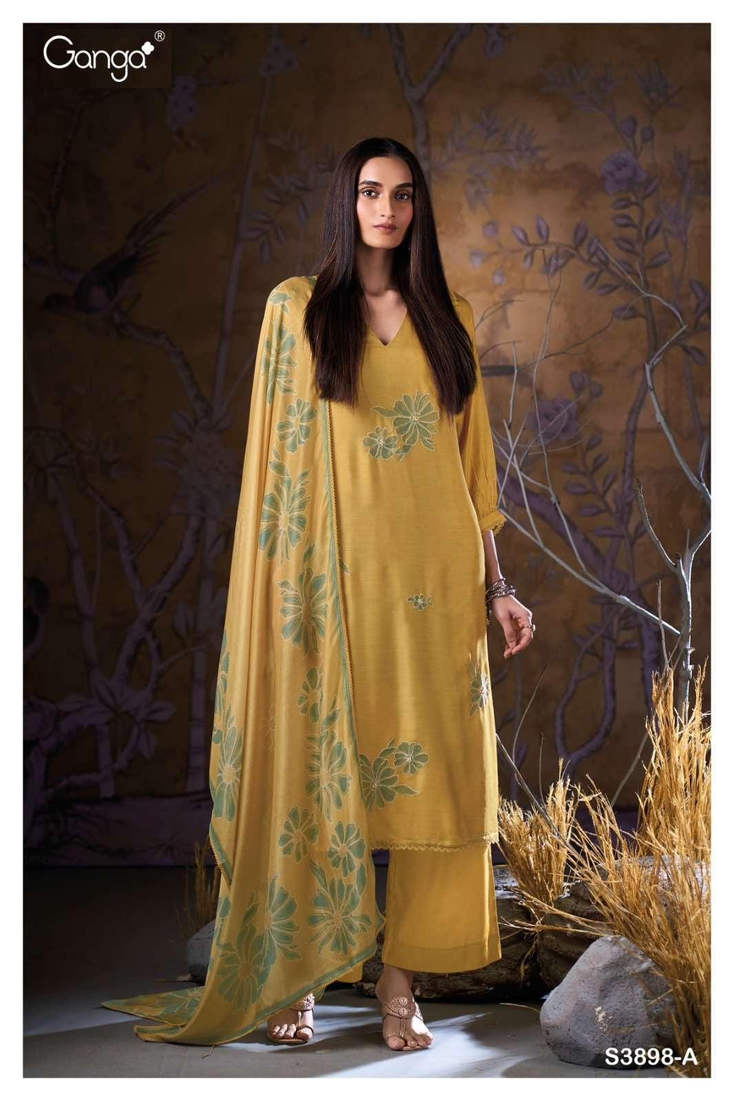 Sivah 3898 Ganga Premium Bemberg Plazzo Style Suits Wholesaler Gujarat