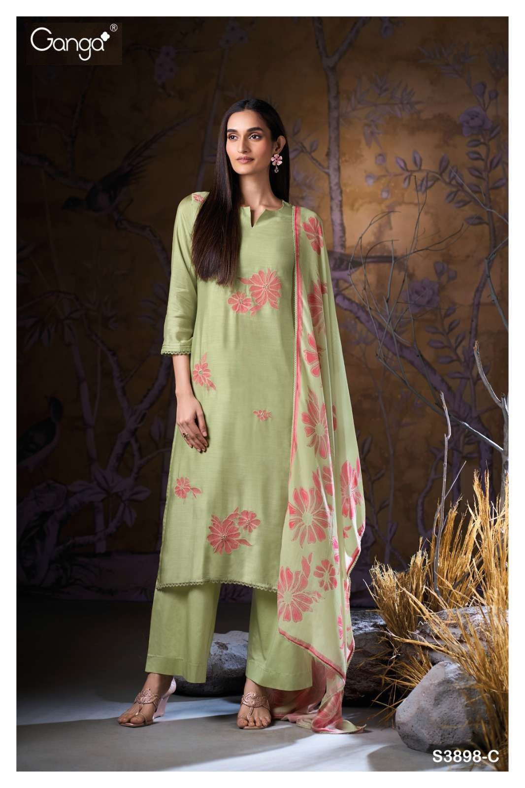Sivah 3898 Ganga Premium Bemberg Plazzo Style Suits Wholesaler Gujarat