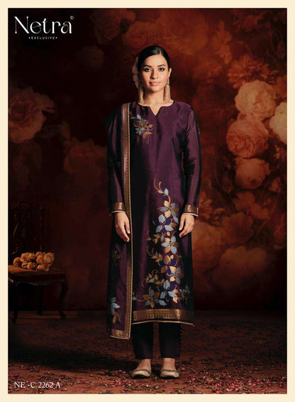 Sivara Netra Woven Silk Pant Style Suits Exporter Ahmedabad